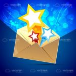 Envelope with Bright Colourful Stars